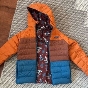 Patagonia Kids' Orange and Blue Hooded Jacket